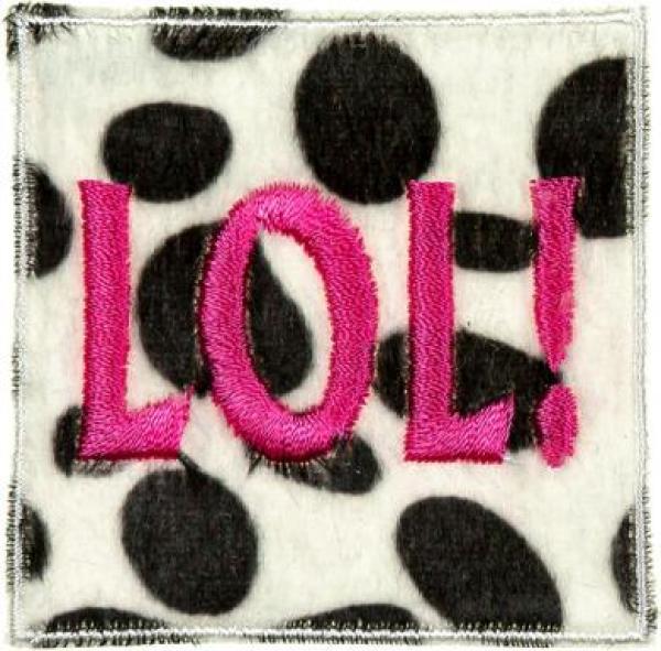 Stoff-Applikation LOL pink
